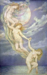 Raggi di luna che si tuffano nel mare